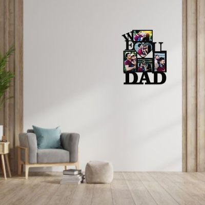 We Love You Dad cutout Wooden Photo Frame Customized With Photos Fathers Day Gift For Dad, Surprise, Birthday Gift For Dad, Memorable Gift For Dad